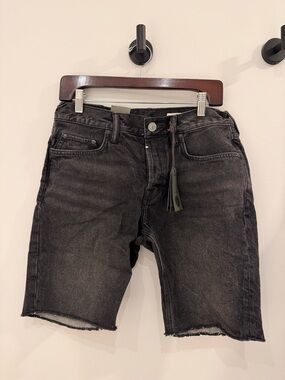 All Saints Black Washed Denim Cutoff Shorts